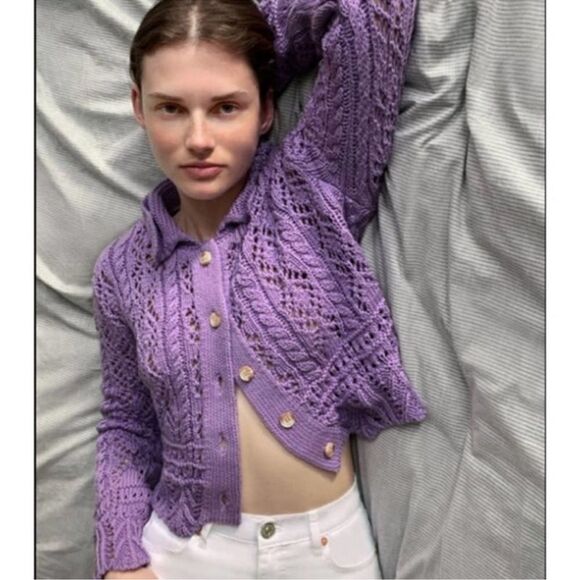 ZARA STRUCTURED KNIT JACKET - Picture 4 of 10